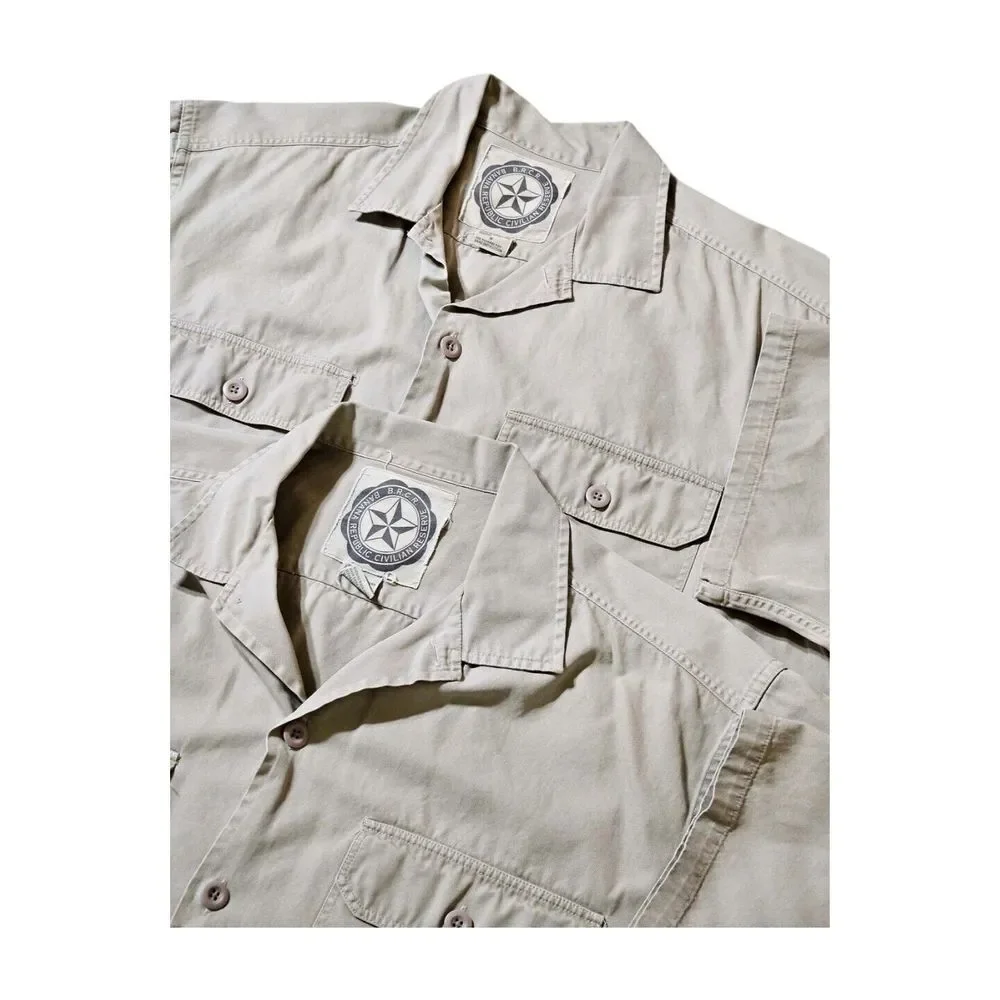 BANANA REPUBLIC CIVILIAN RESERVE Shirt (2) Button Short Sleeve‎ Cotton Men's M